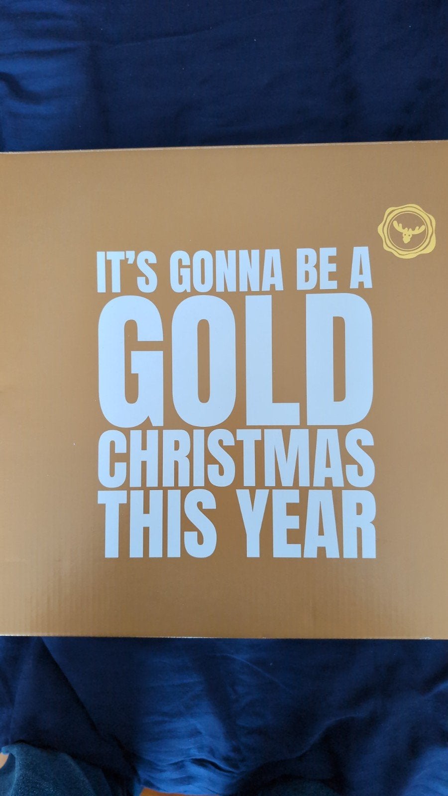 Gouden kerstborden set - schaal met 4 stuks, Overige materialen, Nieuw, Ophalen of Verzenden, Bord(en)