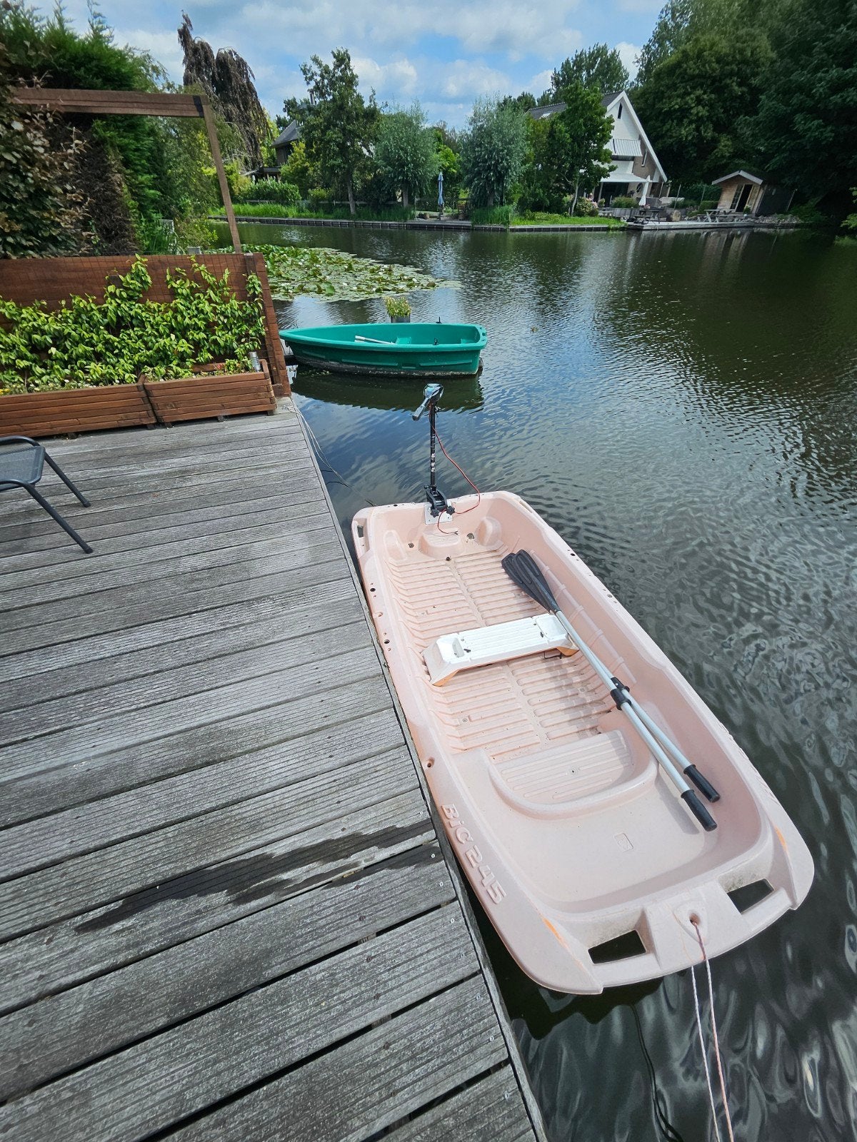 Catamaran roeibootje te koop met evt.met electrisch motortje, Ophalen, Gebruikt, Motorboot