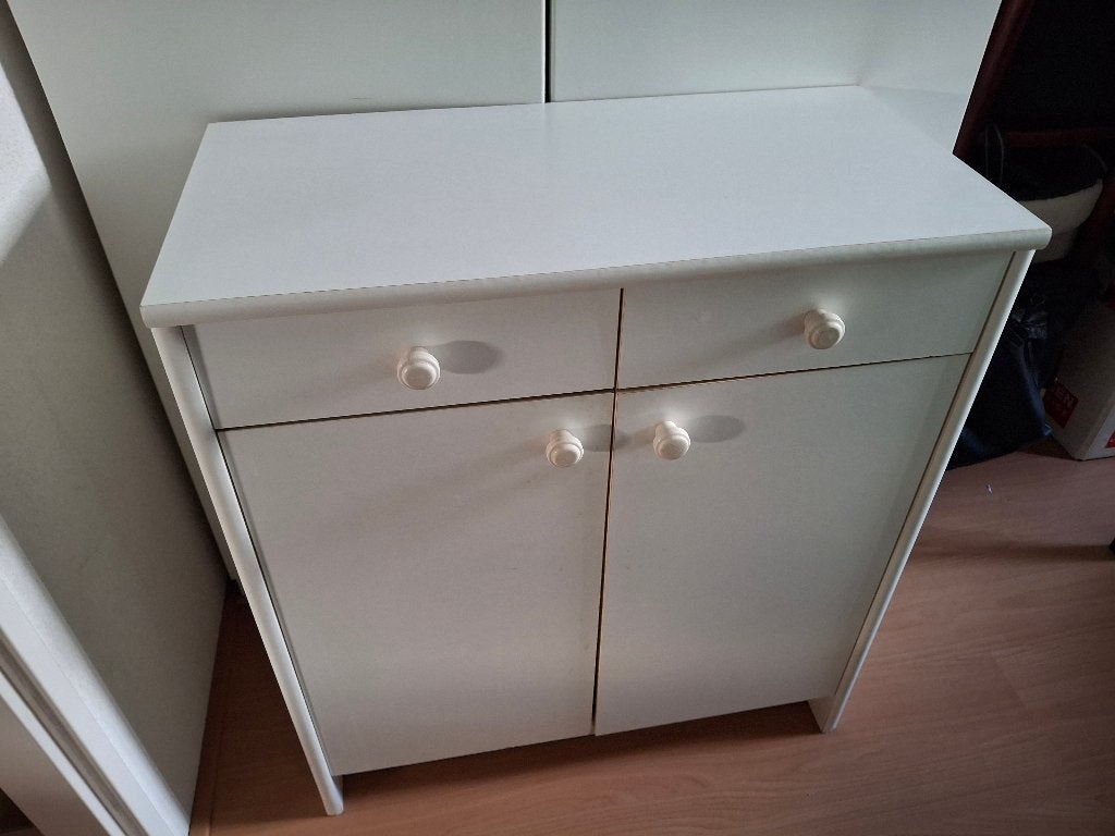 Laag wit kastje gratis ophalen., Ophalen, Gebruikt, 50 tot 100 cm, Met lade(s)