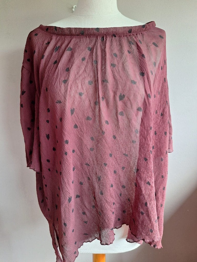Nieuwe bordeaux rode stretch top print van Ichi, maat L, Kleding | Dames, Maat 42/44 (L), Nieuw, Ophalen of Verzenden, Lange mouw
