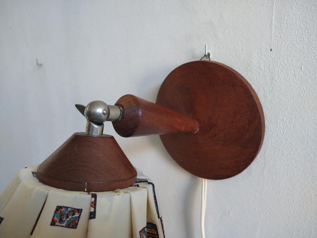vintage teak hout lamp schemerlamp Scandinavisch design, Huis en Inrichting, Lampen | Wandlampen, Ophalen of Verzenden, Gebruikt