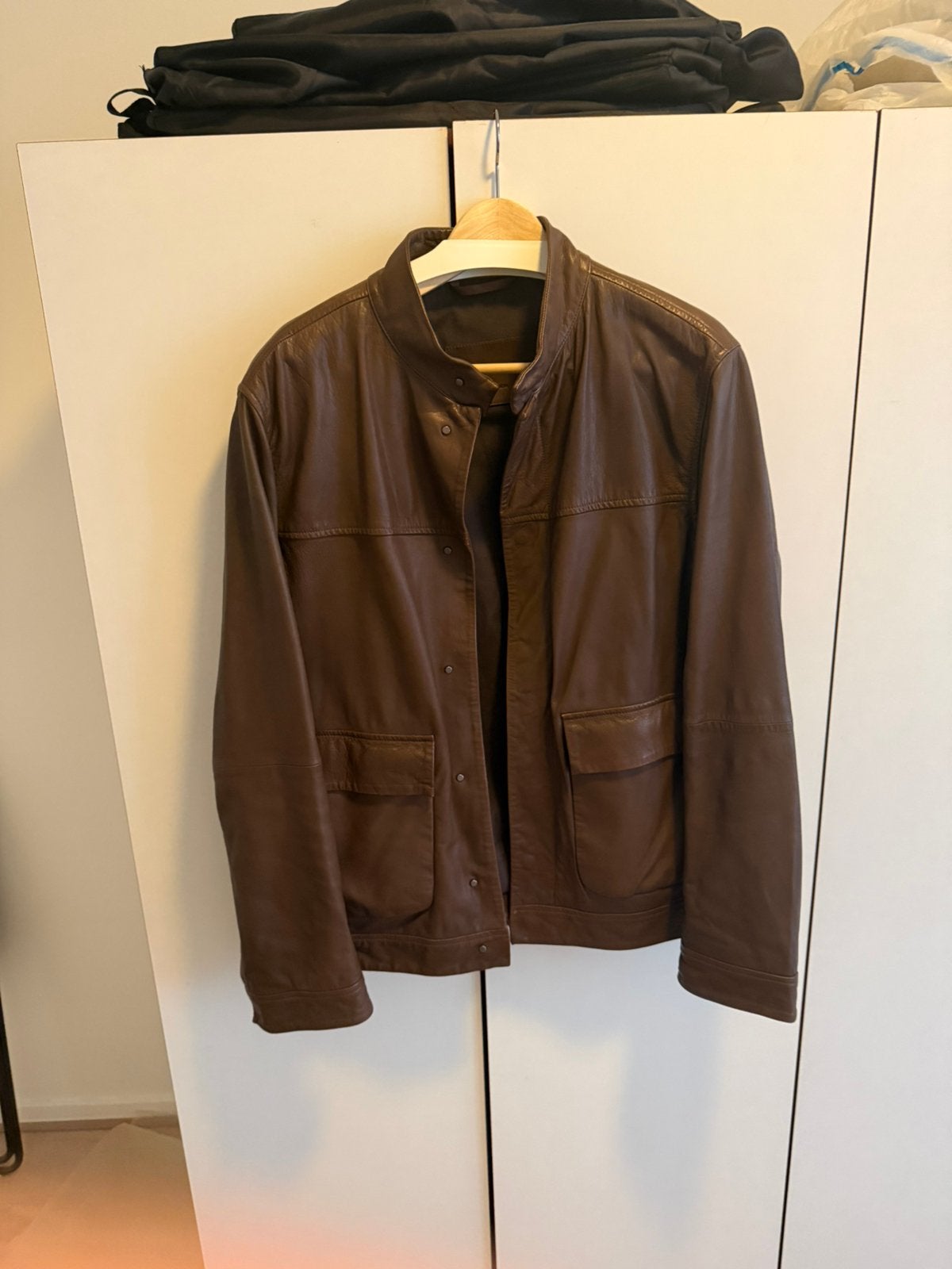 Leren jas van Massimo Dutti, Ophalen, Zo goed als nieuw, Maat 56/58 (XL), Bruin