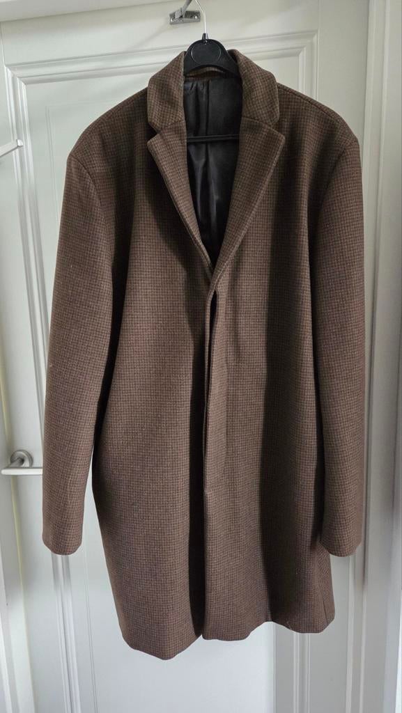 Selected Homme wollen mantel herenjas bruin maat XL, Bruin, Maat 56/58 (XL), Ophalen of Verzenden, Gedragen