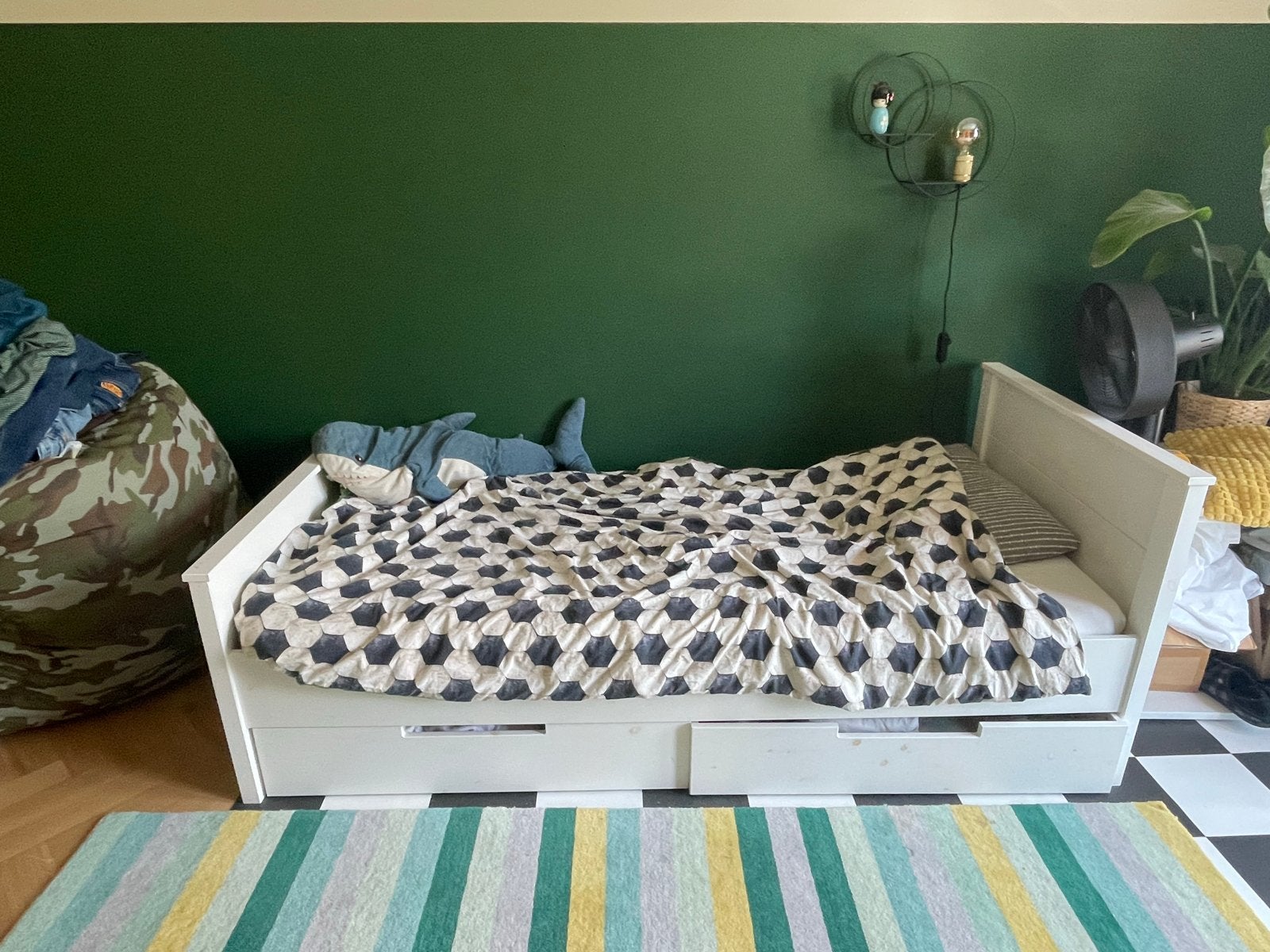 Wit eenpersoonsbed met twee lades - IKEA MALVIK matras, Ophalen, Gebruikt, 90 cm, Eenpersoons