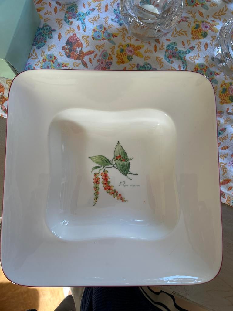 Vivo Villeroy & Boch schaal met plantenprint, Gebruikt, Keramiek, Ophalen of Verzenden, Schaal of Schalen