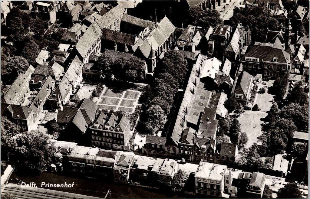 Delft - Prinsenhof luchtfoto, Verzenden, 1960 tot 1980, Ongelopen, Zuid-Holland
