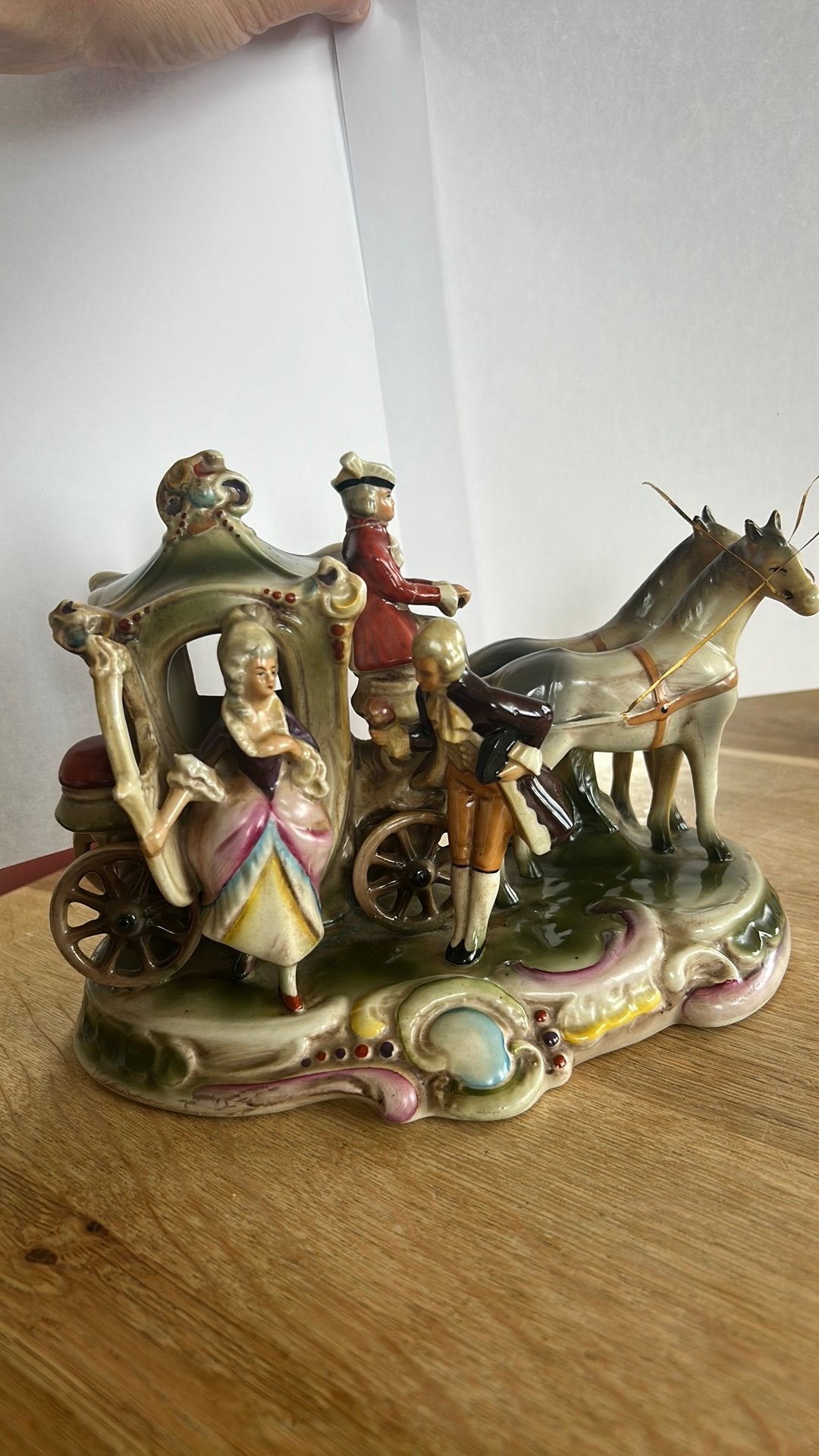 Vintage Gräfenthal porseleinen koets met twee paarden, Ophalen of Verzenden