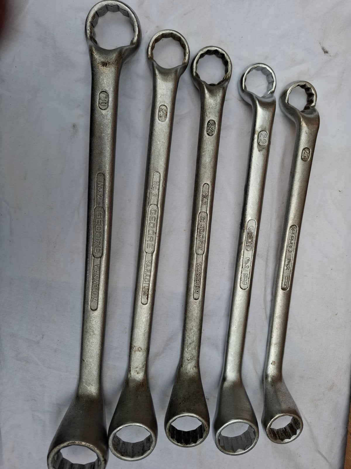 Gedore. 5 delige grote ringsleutelset, Ophalen of Verzenden, Gebruikt, Gereedschapsset, Gedore