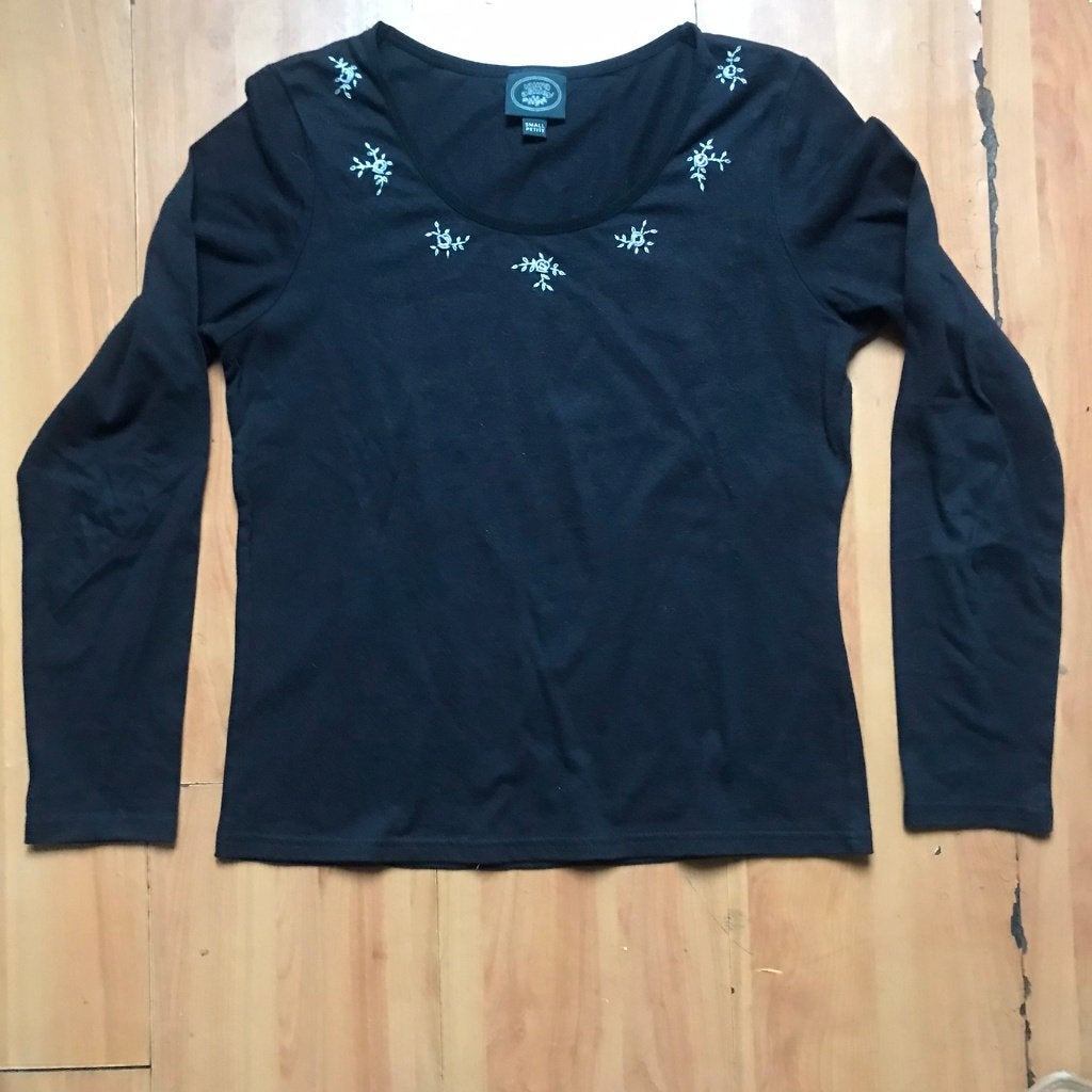 T shirt Laura Ashley, Kleding | Dames, Zwart, Ophalen of Verzenden, Zo goed als nieuw, Lange mouw