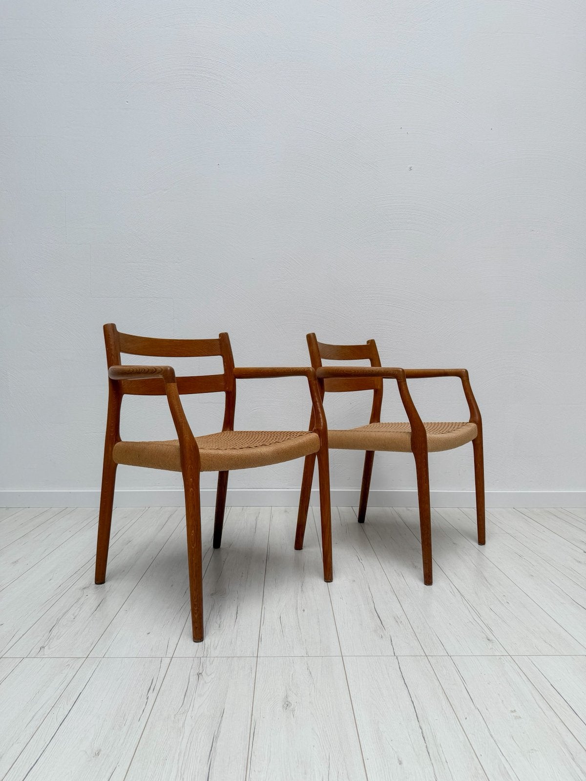 Vintage jaren 60 Deense teak eetkamerstoelen 67 Niels Møller