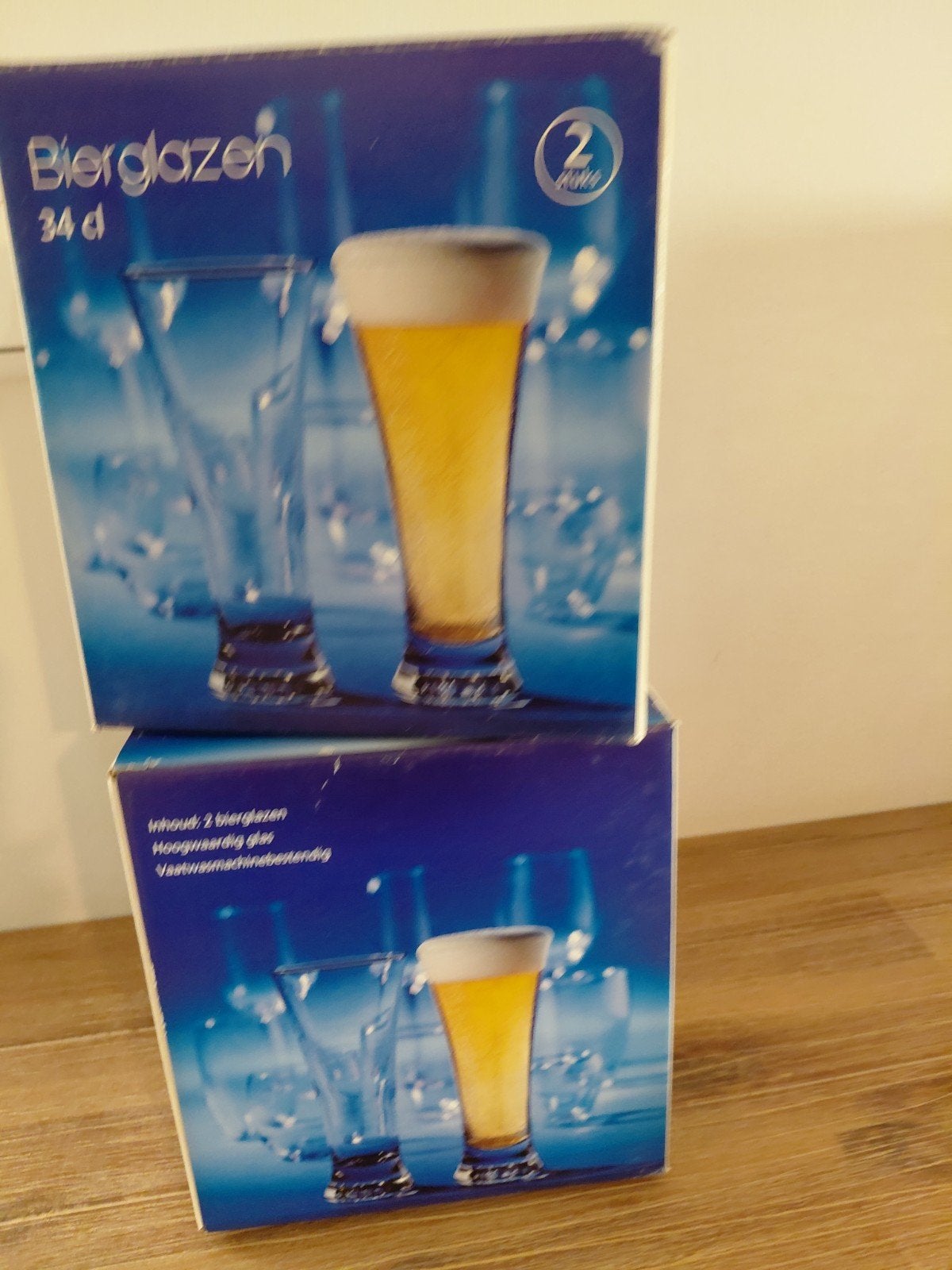 Intermezzo Bierglazen 34 cl - Set van 2, Ophalen of Verzenden, Nieuw, Glas