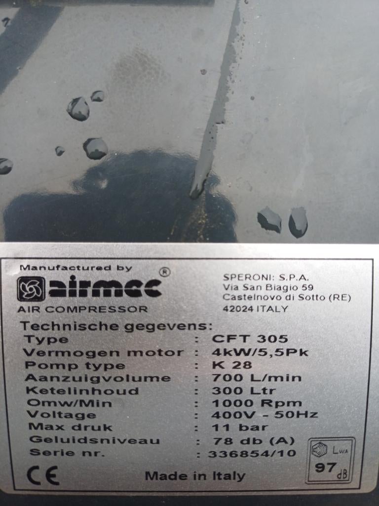 AIRMEC Compressor CFT 305, Ophalen of Verzenden