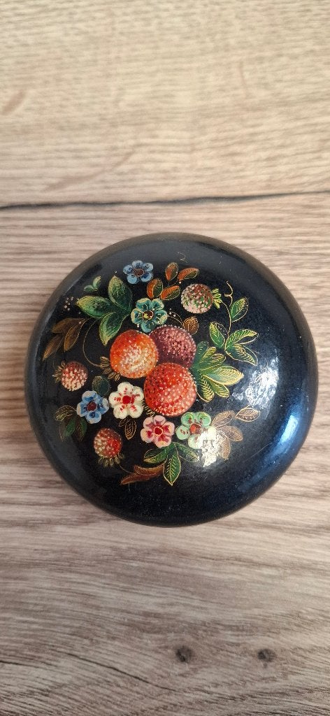 Vintage Russisch Lakdoosje Handgeschilderd, Ophalen of Verzenden