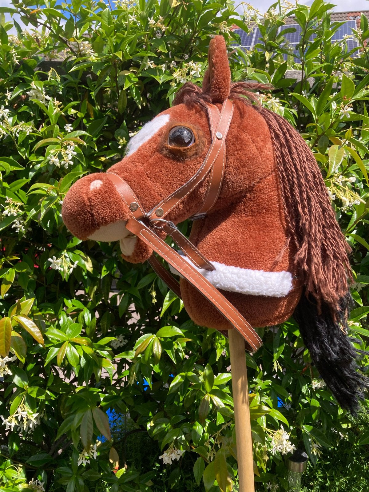Hobbyhorse / Stokpaard bruin met hoofdstel en accessoires, Ophalen, Gebruikt, Jongen of Meisje