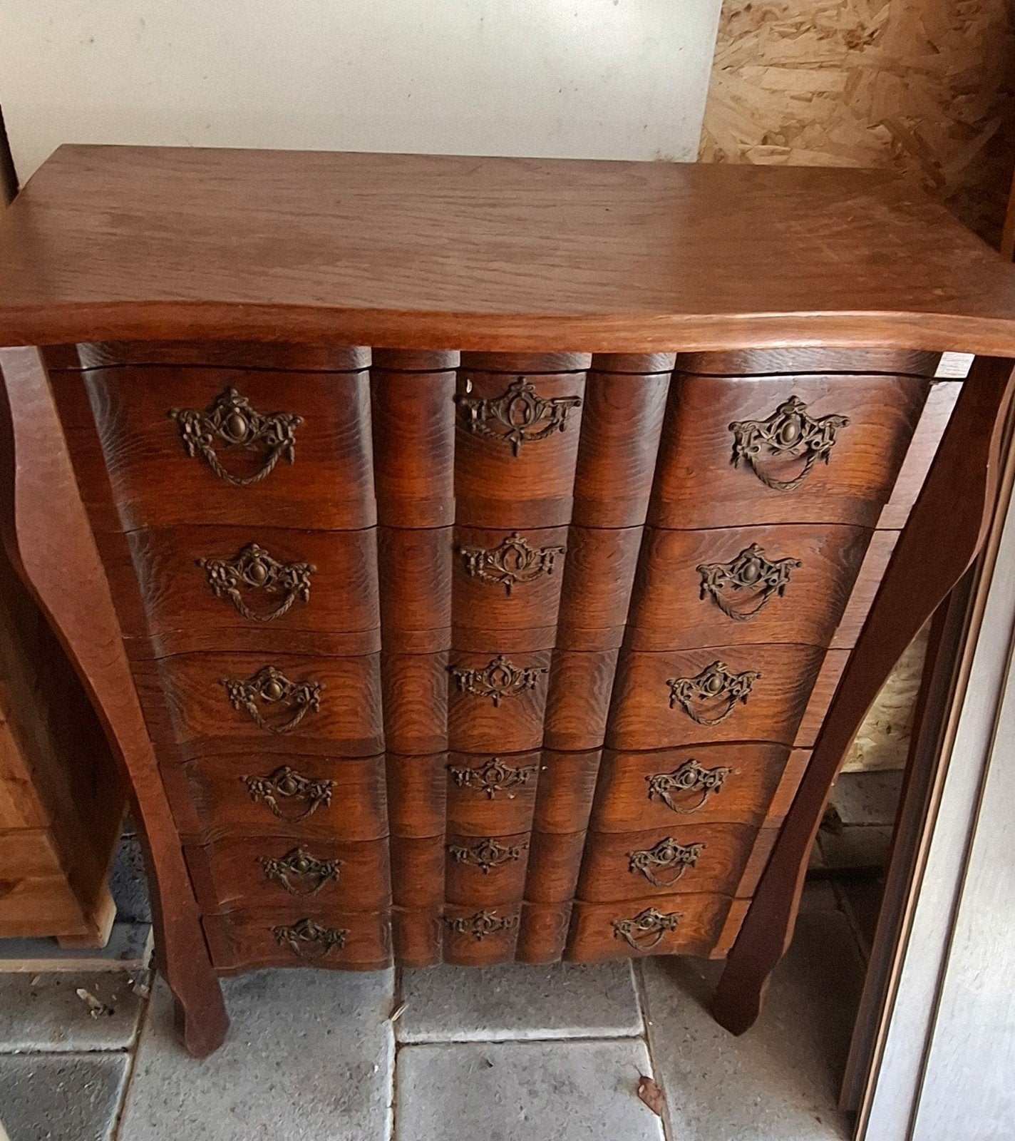 Antieke houden commode met 6 laden, Ophalen of Verzenden