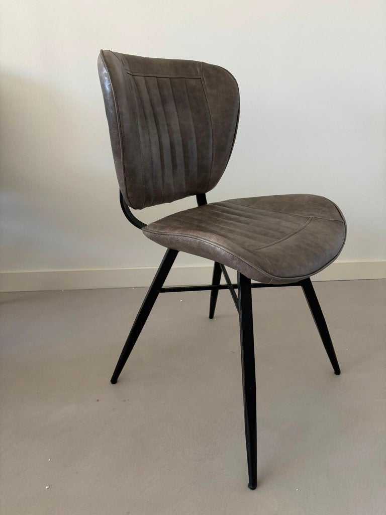 6x Eetkamerstoelen taupe/bruin – goede staat, Huis en Inrichting, Stoelen, Ophalen, Leer, Bruin, Zo goed als nieuw