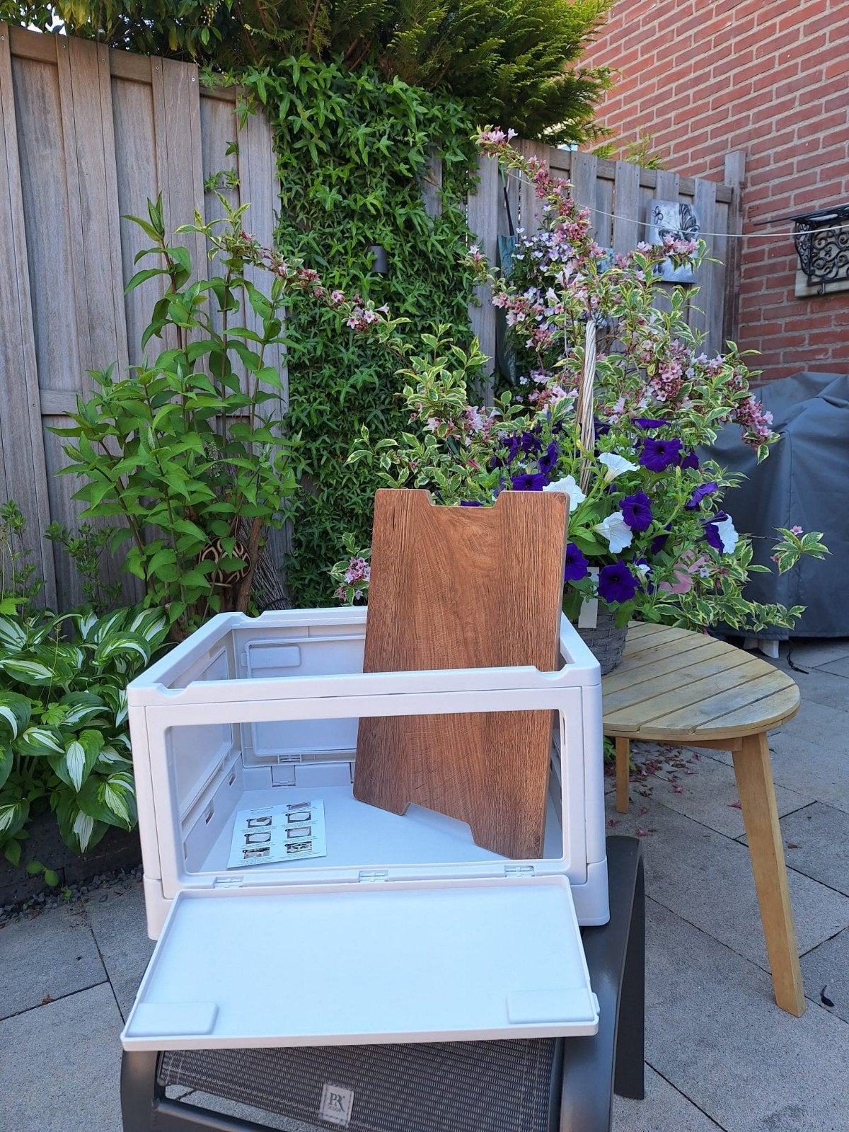 Opvouwbare opbergbox met houten deksel - Nieuw, Ophalen of Verzenden