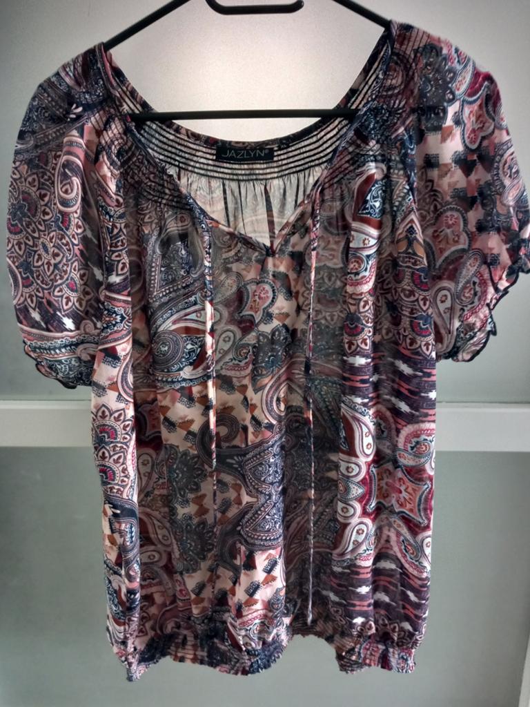 Leuke zomertop te koop ZGAN, Ophalen of Verzenden, Zo goed als nieuw, Maat 46/48 (XL) of groter, Korte mouw