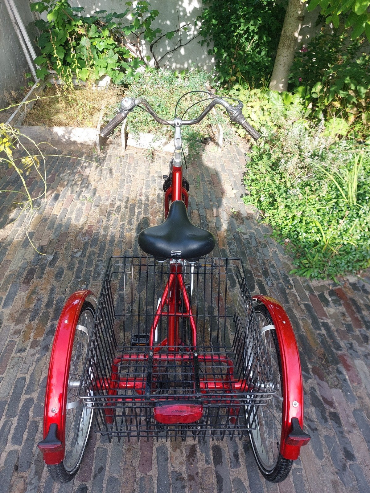 Popal driewieler rood met mand, Ophalen of Verzenden, Gebruikt, Velgrem, Popal