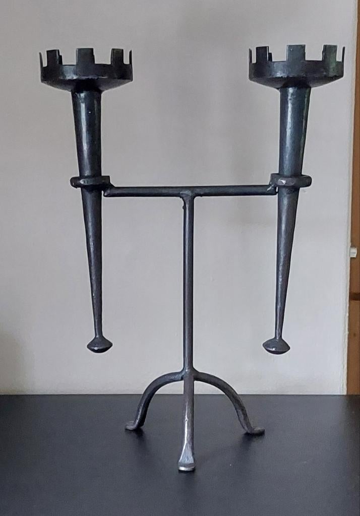 Leuke metalen Kandelaar, Ophalen, Zo goed als nieuw, Metaal, Kandelaar