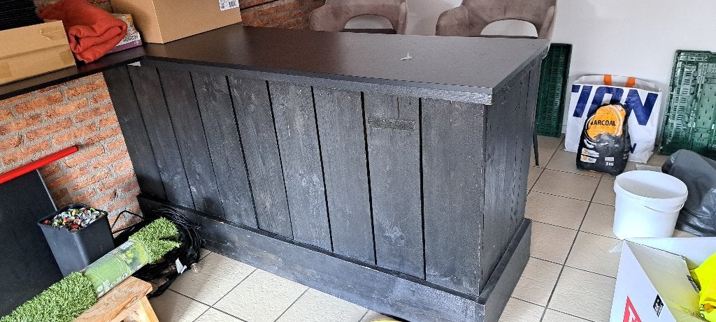 Zwarte houten bar/toonbank - 182x60x95 cm, Huis en Inrichting, Ophalen, Gebruikt