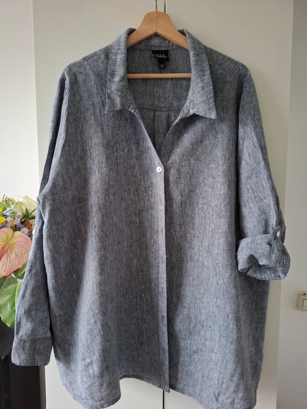 Grijze linnen blouse, Kleding | Dames, Blouse of Tuniek, Ulla Popken, Ophalen of Verzenden, Grijs