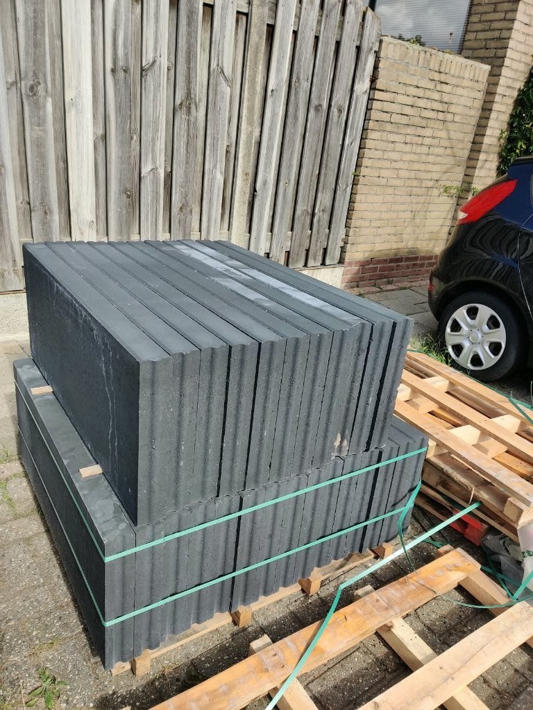 26x Excluton Opsluitband Antraciet 100x40x7 cm, Tuin en Terras, Ophalen, Nieuw, Minder dan 25 cm, Border
