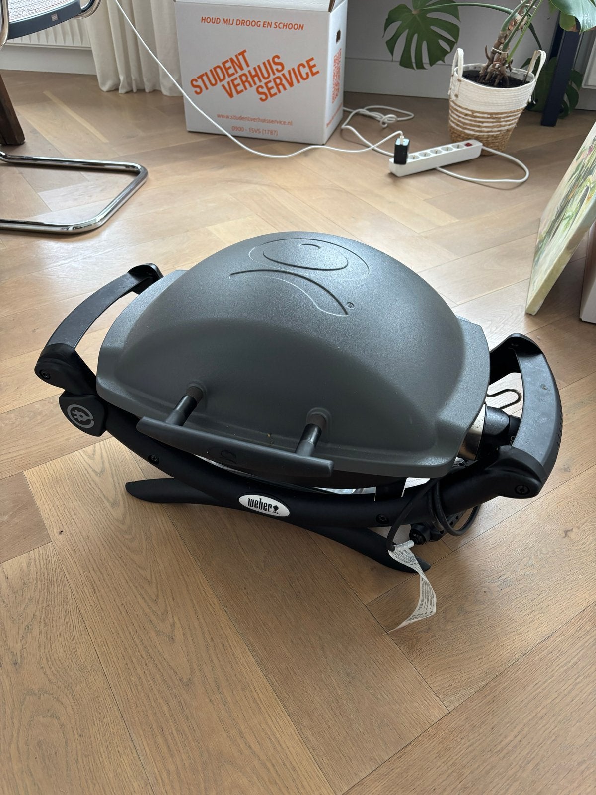 Weber Q1400 elektrische barbecue, Tuin en Terras, Elektrische barbecues, Ophalen, Gebruikt
