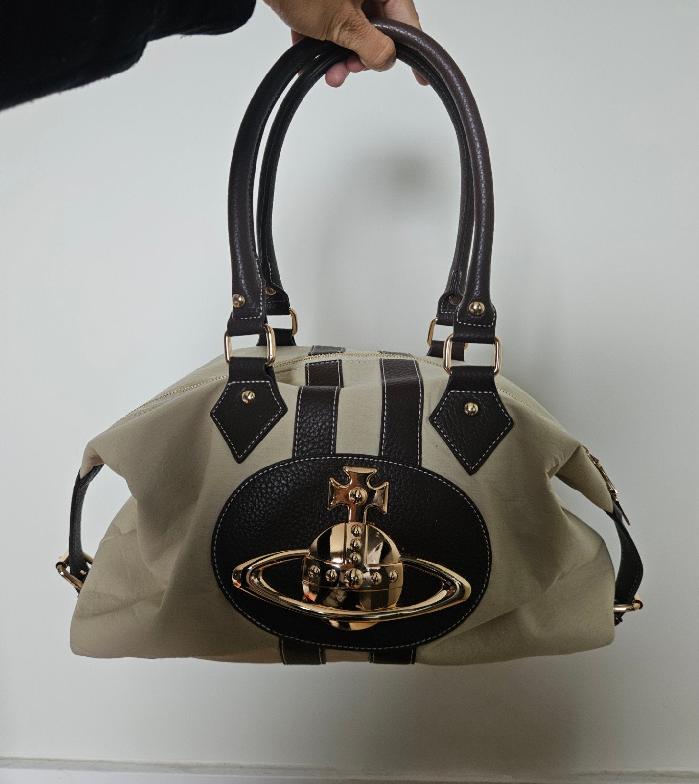 Vivienne Westwood handtas beige/bruin, Ophalen of Verzenden, Zo goed als nieuw, Beige, Handtas
