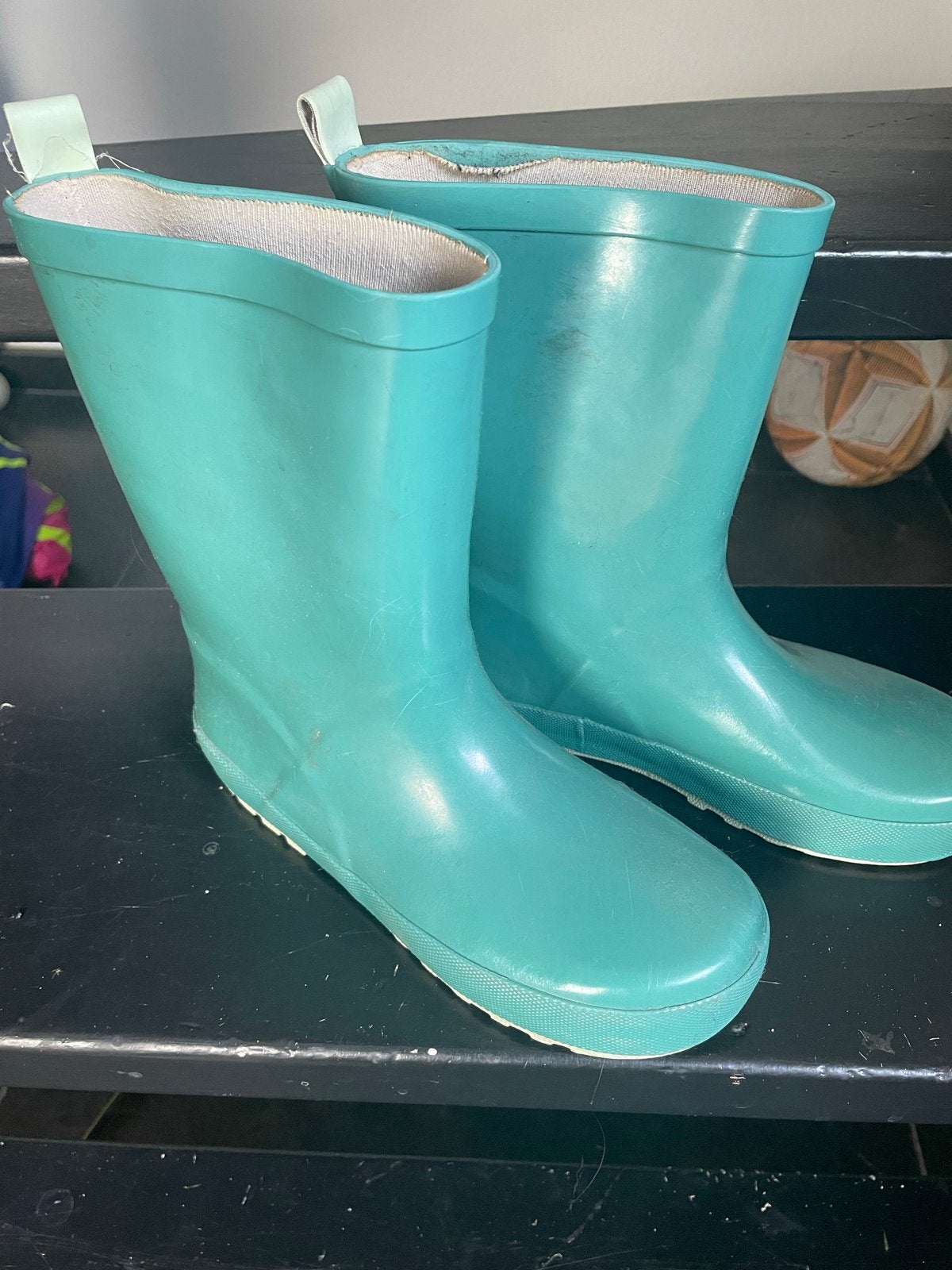 Turquoise regenlaarzen - Maat 32/33, Ophalen, Gebruikt, Jongen of Meisje, Laarzen