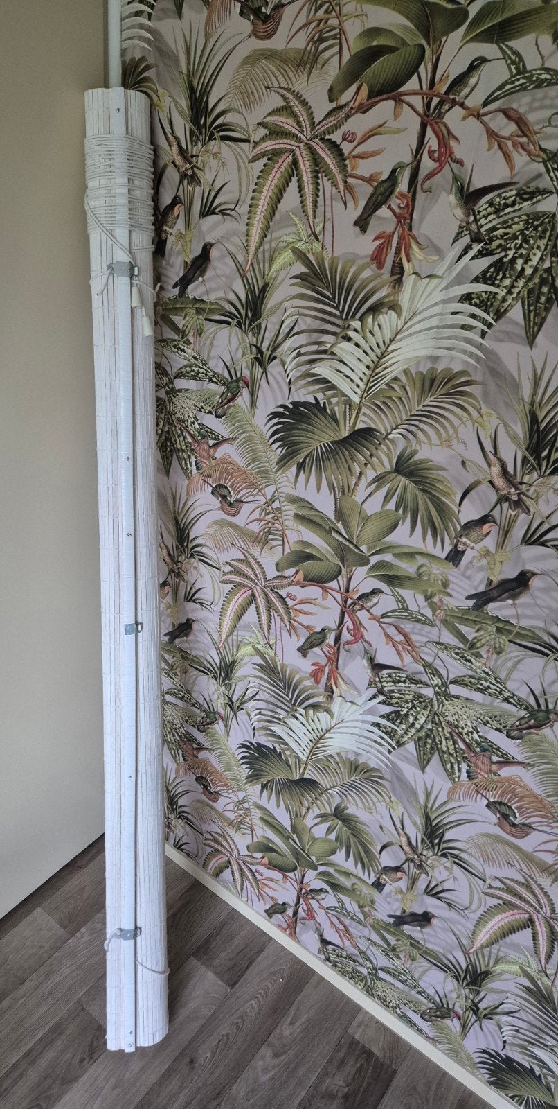 Fenstr bamboe rolgordijn wit, Ophalen, Gebruikt, 150 cm, In te korten