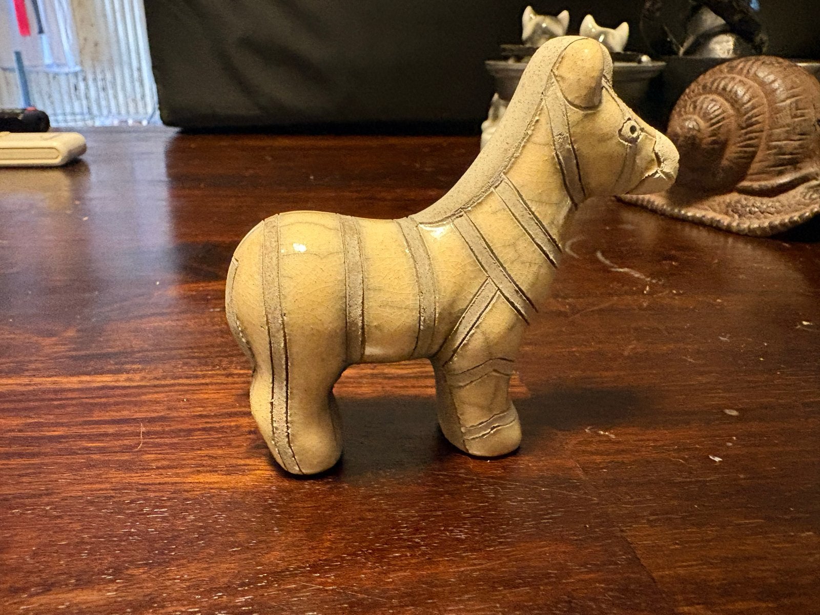 Unieke Raku Keramiek Zebra Beeldje, Ophalen of Verzenden