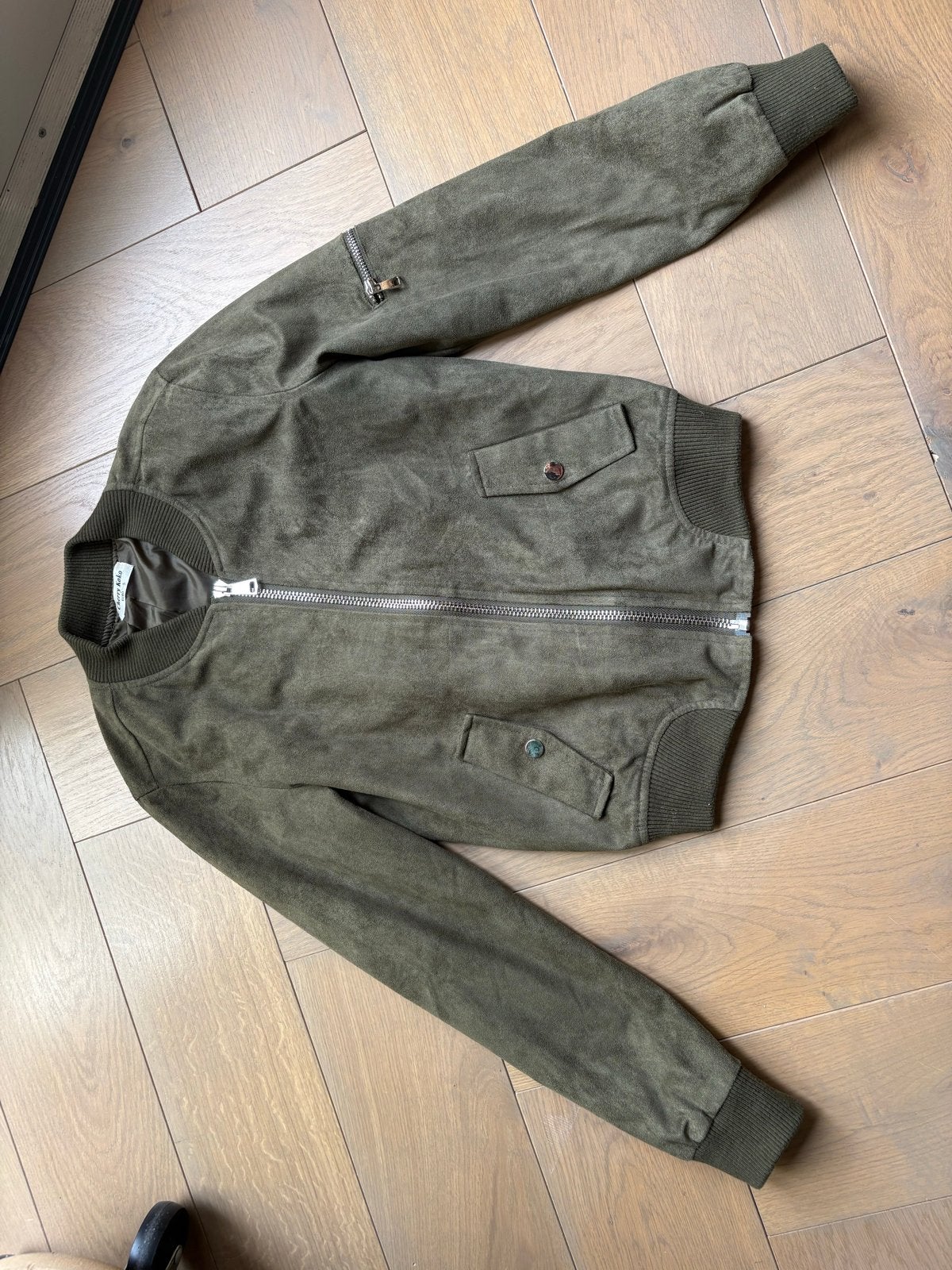 Cherry Koko suède bomberjack maat S, Kleding | Dames, Ophalen of Verzenden, Zo goed als nieuw, Maat 36 (S), Groen
