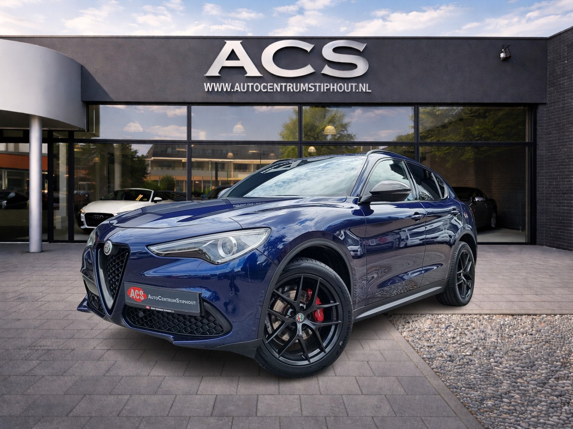 Alfa Romeo Stelvio 2.0 T AWD Sport Edition | Super uitvoerin, Auto's, Zwart, 4 cilinders, Blauw, Leder