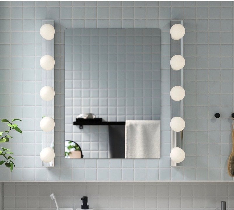 Spiegel met verlichting - Hollywood stijl, Huis en Inrichting, Woonaccessoires | Spiegels, Ophalen, Gebruikt, 100 tot 150 cm, Rechthoekig
