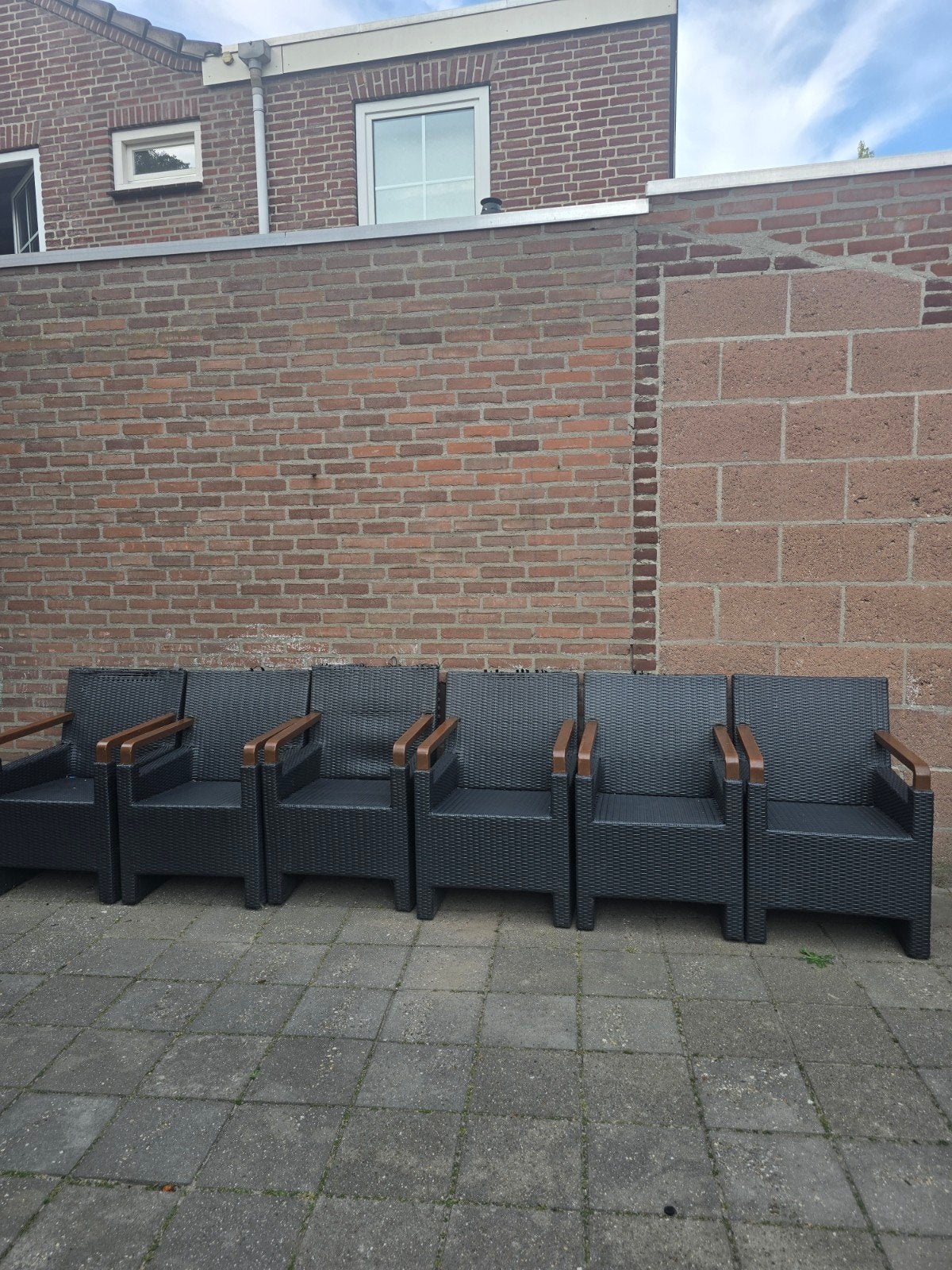 gratis afhalen, Tuin en Terras, Tuinsets en Loungesets, Ophalen of Verzenden, Gebruikt, Stoel, 6 zitplaatsen