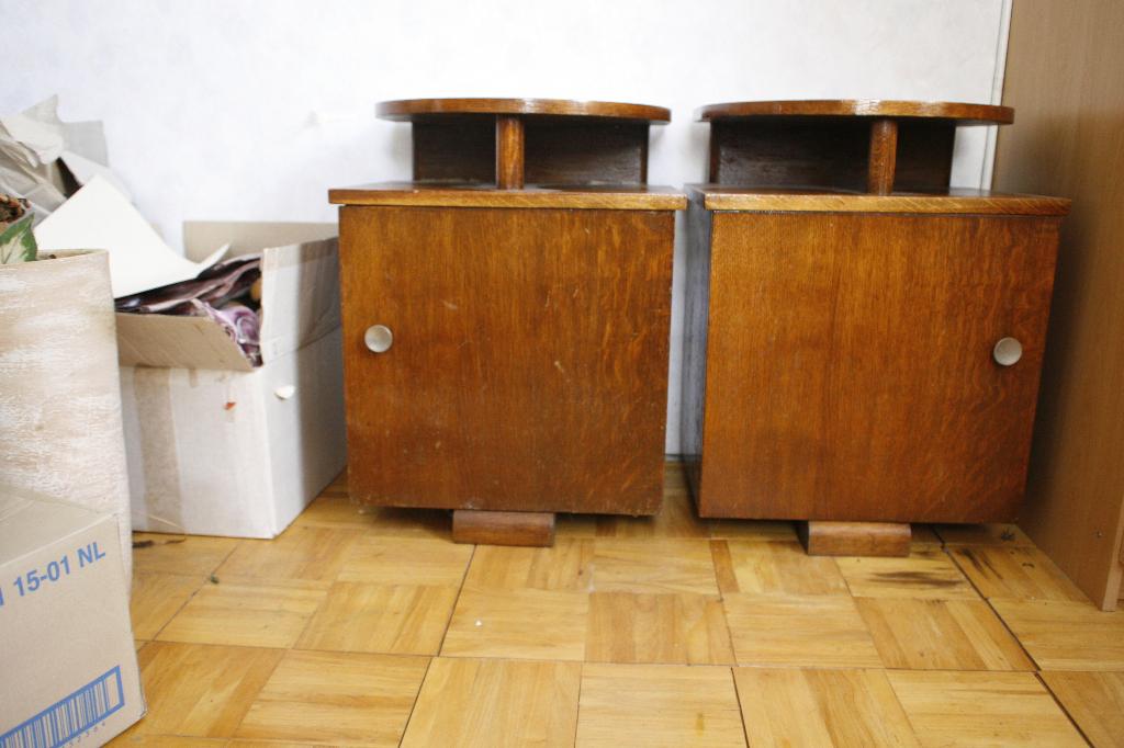 Retro slaapkamer nachtkastjes 57Hx40Bx30D, Ophalen, Gebruikt, Minder dan 45 cm, 55 tot 70 cm