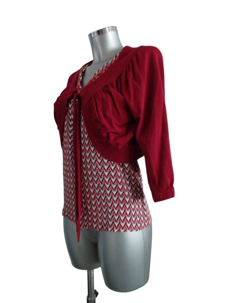 La Fee Maraboutee top 36/38 met Oxmo bolero Nieuw, Kleding | Dames, La Fee Maraboutee, Nieuw, Ophalen of Verzenden, Rood