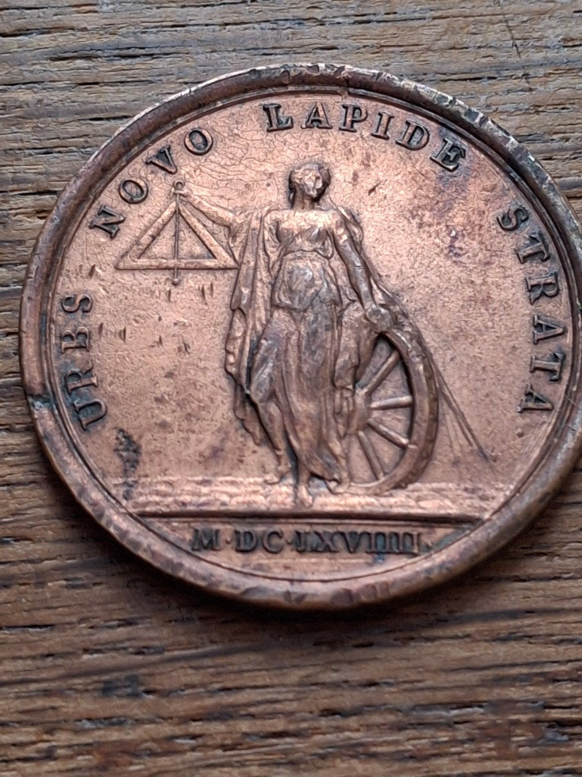 Frankrijk penning 1669  nieuwe bestrating Parijs, Verzenden, Overige materialen
