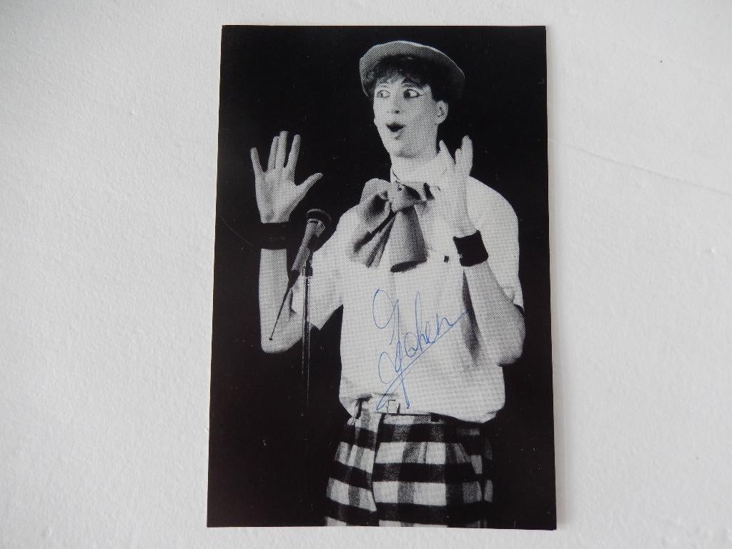 * Foto kaart met handtekening Jochem van Gelder uit jaren 80, Ophalen of Verzenden, Zo goed als nieuw, Foto of Kaart, Gesigneerd