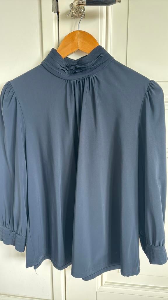 Prachtige donkerblauwe top Purdey mt 40, driekwart mouw., Maat 38/40 (M), Blauw, Ophalen of Verzenden, Zo goed als nieuw