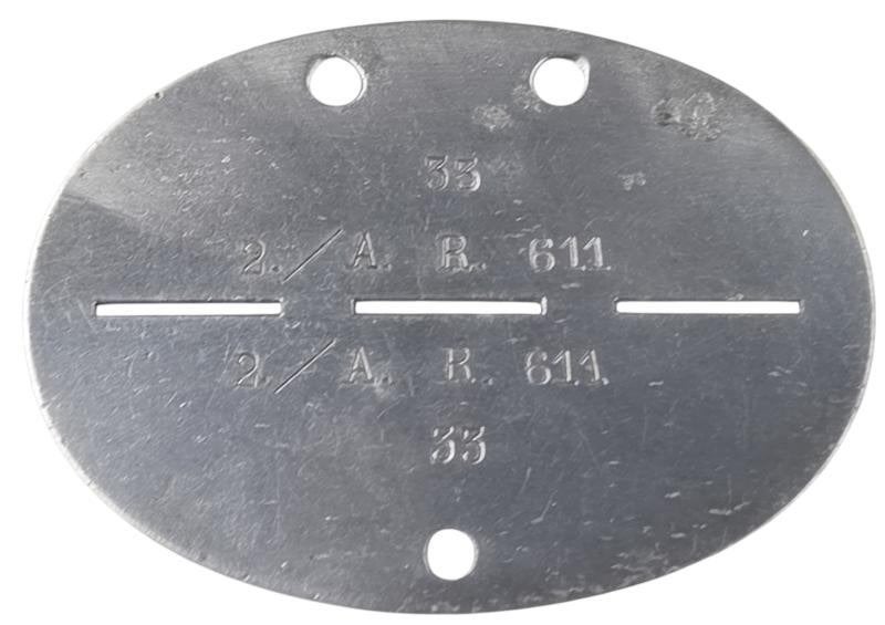 duitse ww2 artillery regiment 611 erkennungsmarke, Ophalen of Verzenden, Duitsland, Embleem of Badge