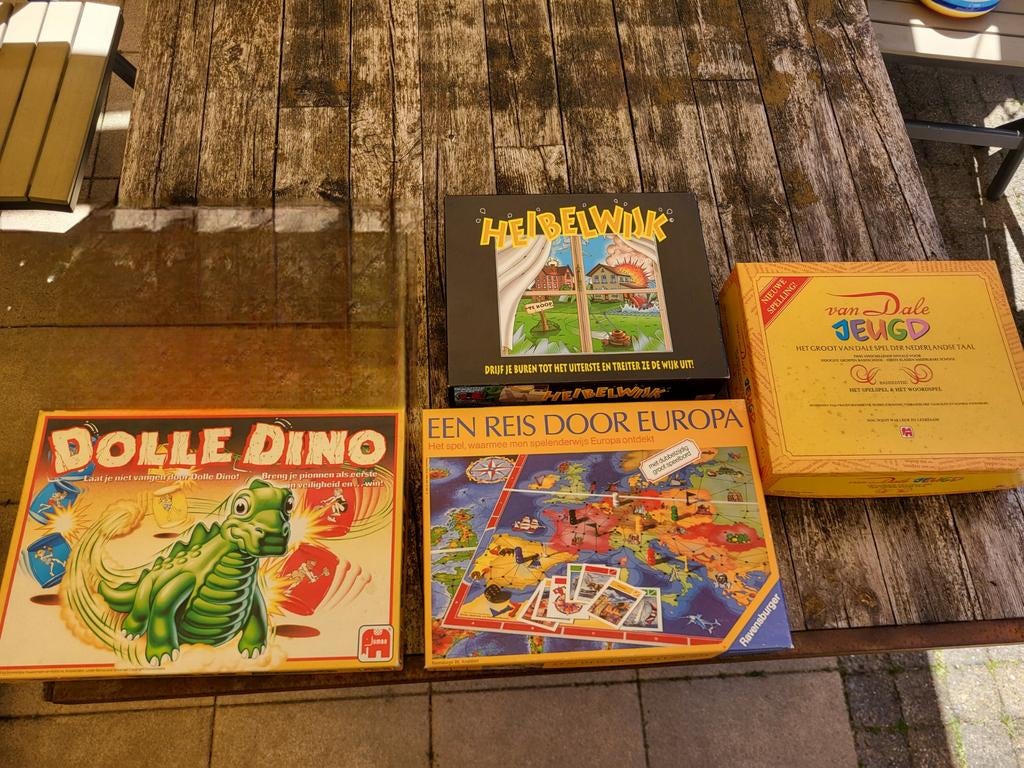 6 spellen, waaronder reis door Europa, Dolle Dino,Lachjerijk, Ophalen of Verzenden