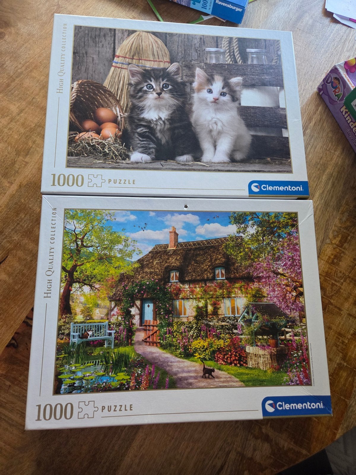 Twee Clementoni legpuzzels van 1000 stukjes, Ophalen, 500 t/m 1500 stukjes, Gebruikt, Legpuzzel