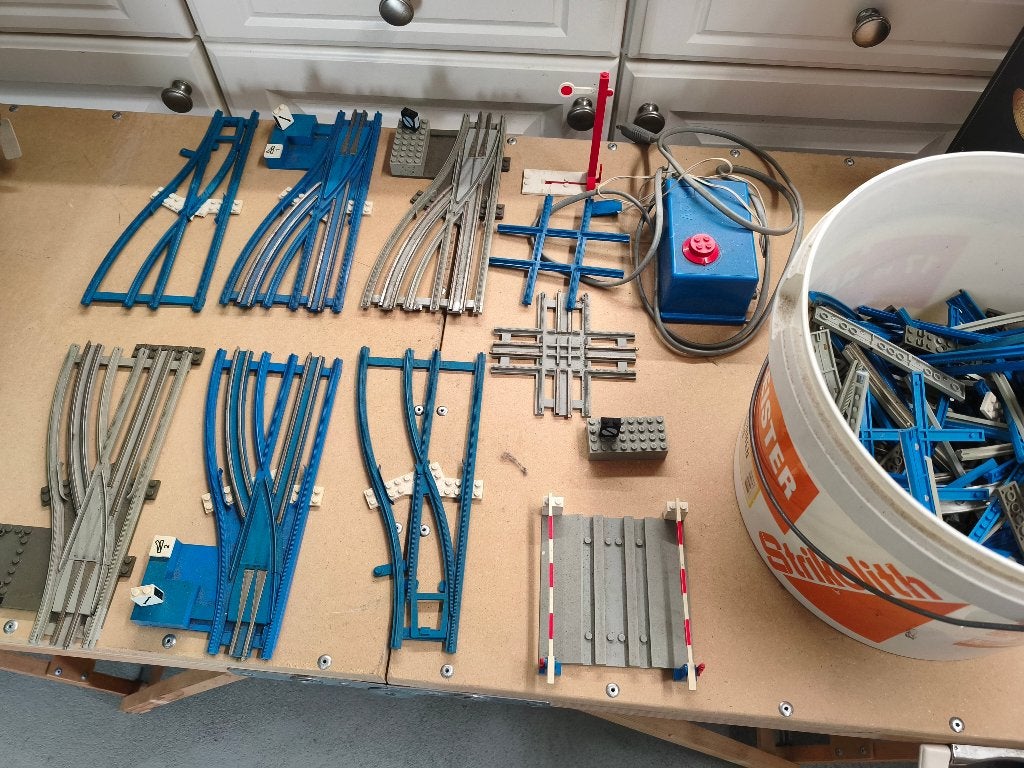 Lego wissels, kruising, trafo, spoor, overgang, sein, Gebruikt, Overige thema's, Lego, Overige typen