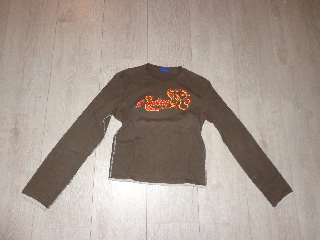 leuk bruin damestruitje van REPLAY, maat S, Kleding | Dames, Ophalen of Verzenden, Gedragen, Maat 36 (S), Bruin