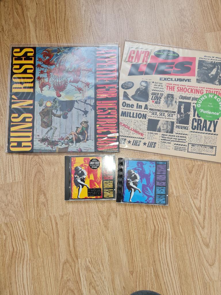 Guns & roses setje, Cd's en Dvd's, Vinyl | Rock, Ophalen of Verzenden, Zo goed als nieuw, Poprock, 12 inch