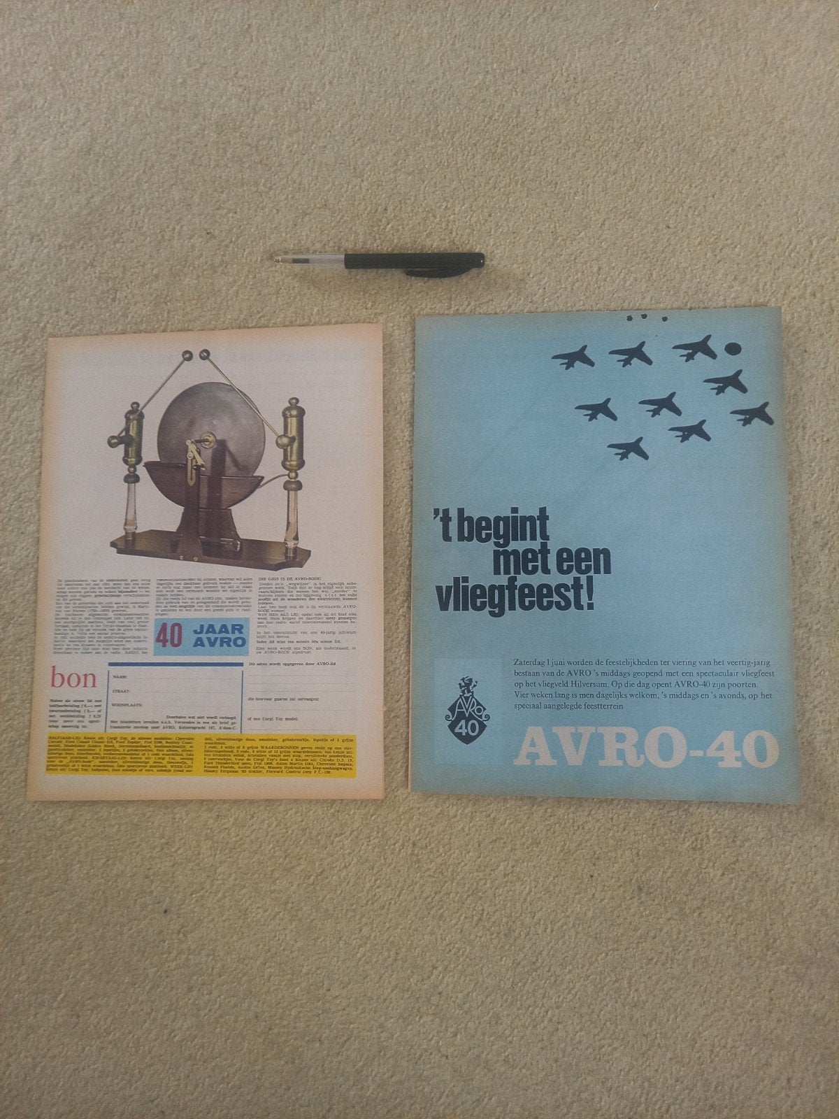 2 advertenties AVRO - 40 JAAR (1963), Verzenden, 1960 tot 1980, Nederland, Tijdschrift