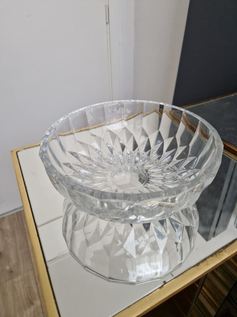 Mooie kristalglas schaal fruitschaal design bloem, Ophalen of Verzenden, Rond, Glas