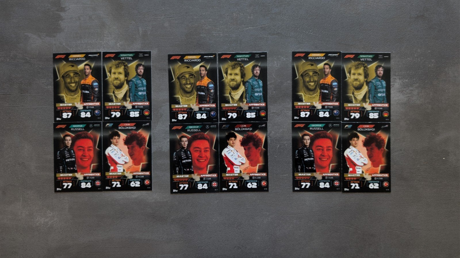 Topps Turbo Attax F1 2022 - complete EX5 t/m EX8 set, Ophalen of Verzenden, Zo goed als nieuw, Meerdere plaatjes
